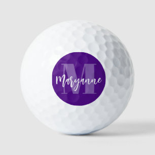 Pelotas De Golf Purple Elegant Modern Monograma Balls Golf