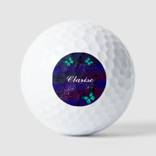 Pelotas De Golf Purple Ephemera vibrant color art