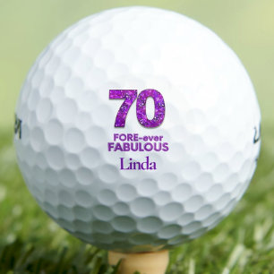 Pelotas De Golf Púrpura 70 cumpleaños Regalo de coworker - Fabulos