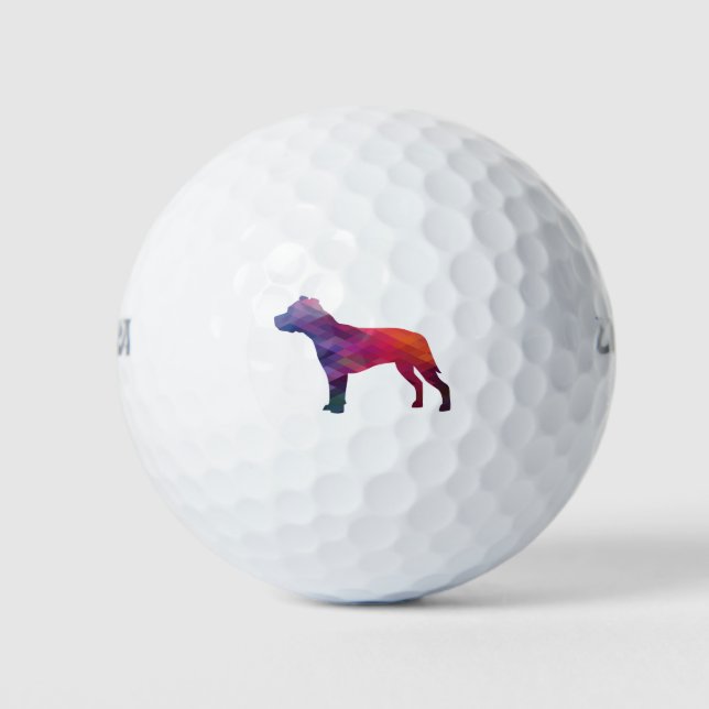Pelotas De Golf Púrpura geométrica de silueta de raza de perro de  (Anverso)