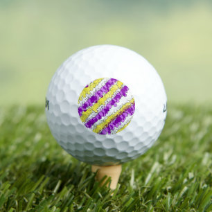 Pelotas De Golf Púrpura y amarilla salpicada