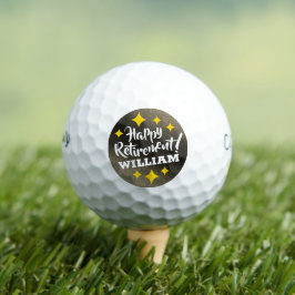 Pelotas De Golf Purpurina de oro divertido estrellas jubilación nu