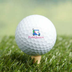Pelotas De Golf PuttQueen Golf con carrito de golf azul preppy – D