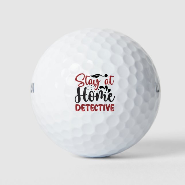 Pelotas De Golf Quédate en casa detective (Anverso)