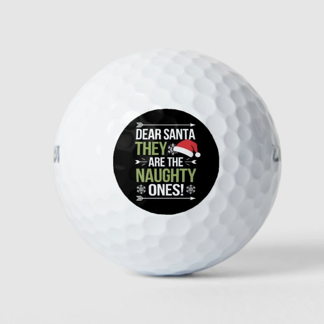 Pelotas De Golf Querido Papá Noel, son los Navidades traviesos (Anverso)