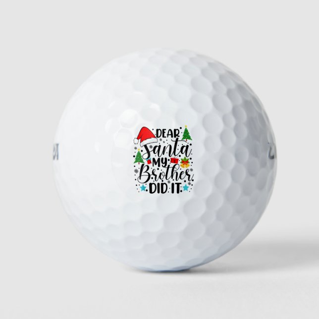 Pelotas De Golf Querido Santa, mi hermano lo hizo - Gracioso grand (Anverso)