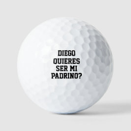 Pelotas De Golf Quieres Ser Mi Padrino Propuesta de Padrino Golfis