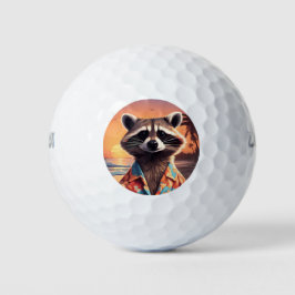 Pelotas De Golf Raccoon Holiday