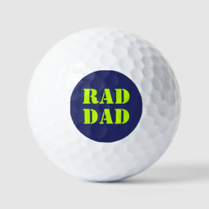 Pelotas De Golf Rad Dad neon verde marina azul tipografía moderna