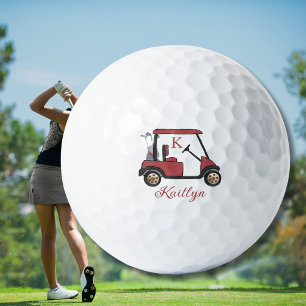 Pelotas De Golf Radiant en Rojo Nombre Personalizado de Carrito Mo