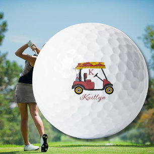 Pelotas De Golf  Radiante en Rojo Carrito de Golf Personalizado co