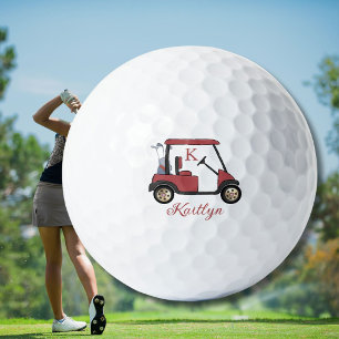 Pelotas De Golf * Radiante en Rojo Nombre de Carrito Personalizado