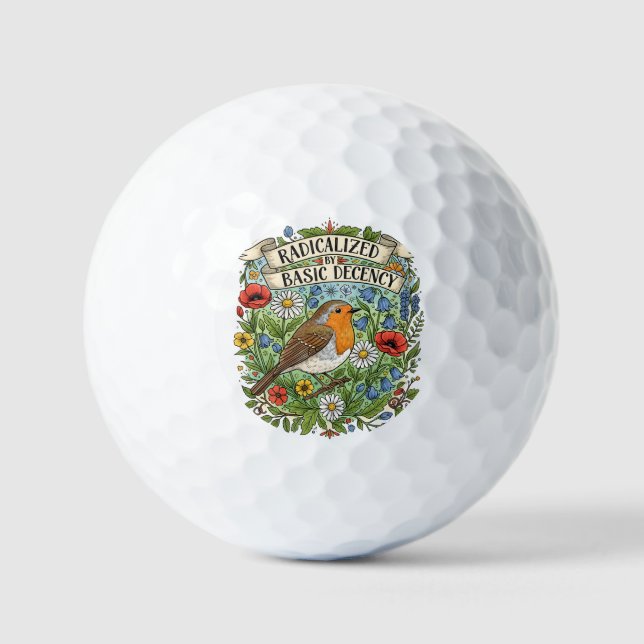 Pelotas De Golf Radicalized by Basic Decency Aesthetic Art Bird (Anverso)
