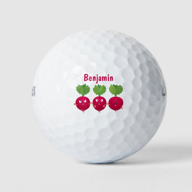 Pelotas De Golf Radios cortos cantando verduras personalizados del (Anverso)