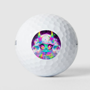 Pelotas De Golf Rainbow Pastel Fantasy Skull Demon Anime Chica