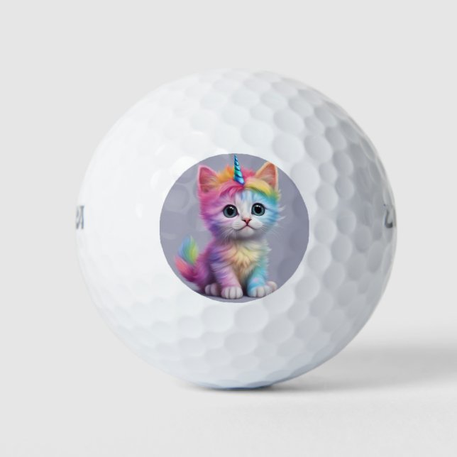 Pelotas De Golf Rainbow Unicorn Kitten (Anverso)