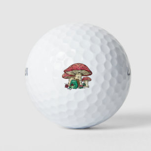 Pelotas De Golf Rana de Cottagecore con setas