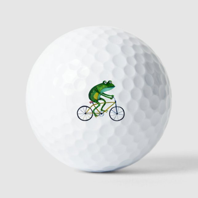 Pelotas De Golf Rana En Bicicleta (Anverso)
