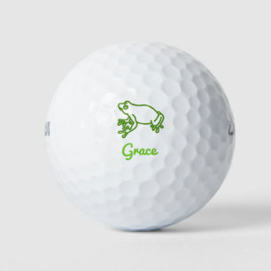 Pelotas De Golf Rana Green Cute Animal Girly Adorable