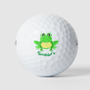 Pelotas De Golf Rana kawaii verde Personalizado