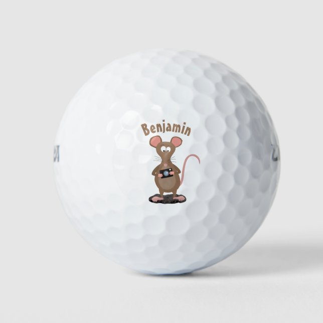 Pelotas De Golf Rata divertida con ilustracion de personalizado de (Anverso)
