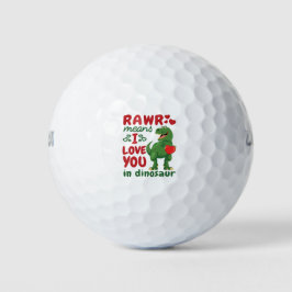 Pelotas De Golf Rawr Significa Que Te Amo En Dinosaurio