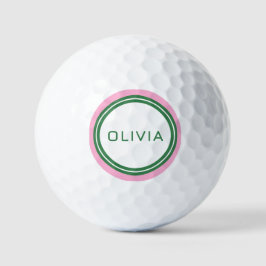 Pelotas De Golf raya retro verde rosa moderno mínimo