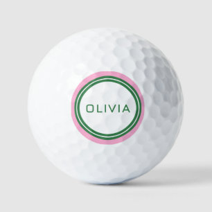 Pelotas De Golf raya retro verde rosa moderno mínimo