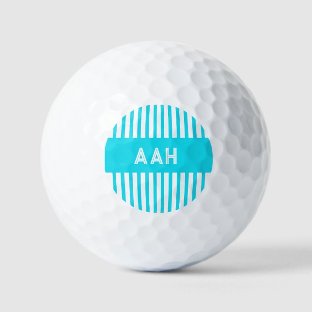 Pelotas De Golf Rayado turquesa (Anverso)