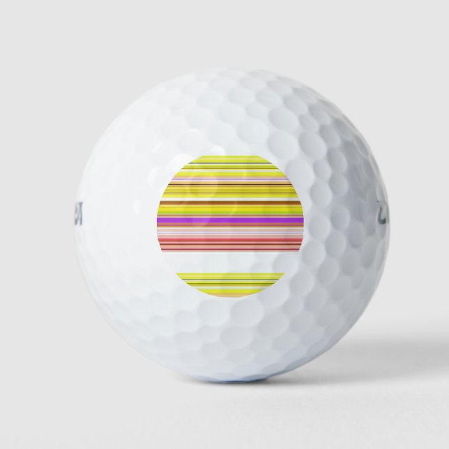 Pelotas De Golf Rayas blancas amarillas lindas (Anverso)
