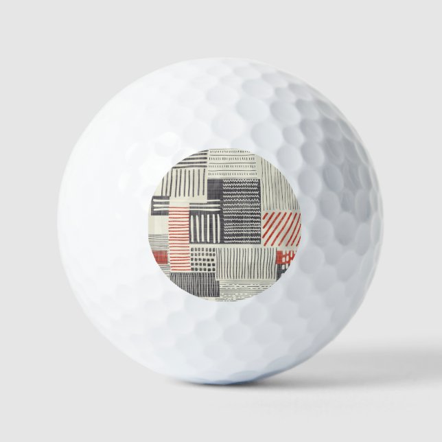 Pelotas De Golf Rayas geométricas dibujadas a mano, patrón ininter (Anverso)