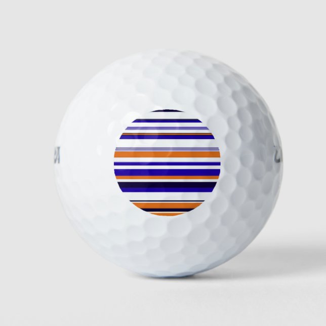 Pelotas De Golf Rayas naranjas azules (Anverso)