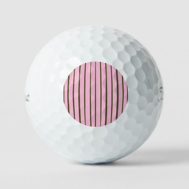 Pelotas De Golf Rayas Verdes Rosadas (Anverso)