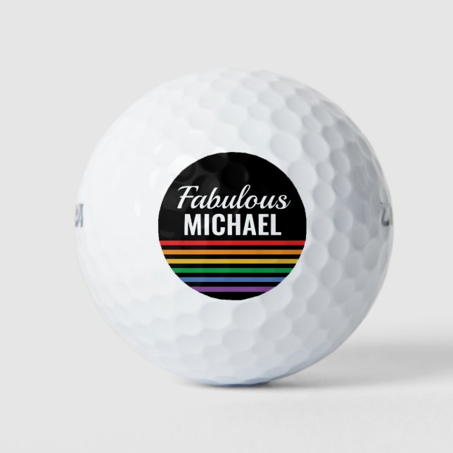 Pelotas De Golf Rayos de arcoiris personalizados Personalizado LGB (Anverso)