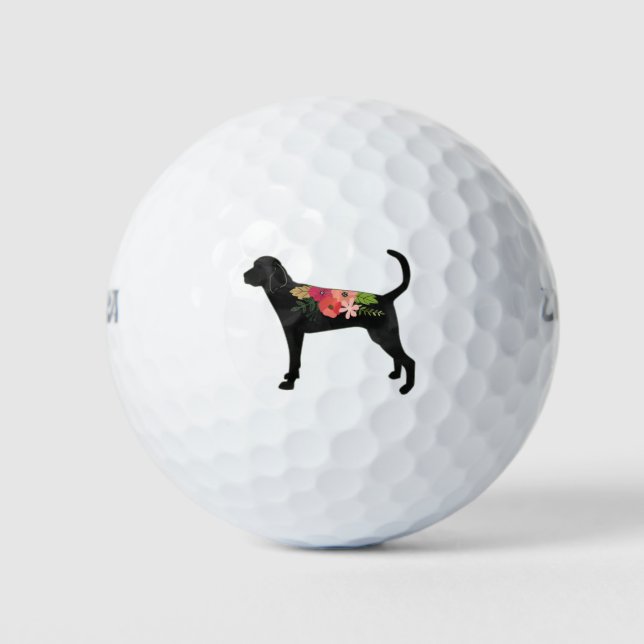 Pelotas De Golf Raza de perro de TWC Boho Foral Silhouette (Anverso)
