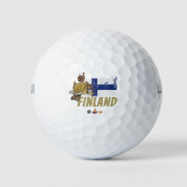 Pelotas De Golf Recuento retro de carpas de la bandera ósea de Fin