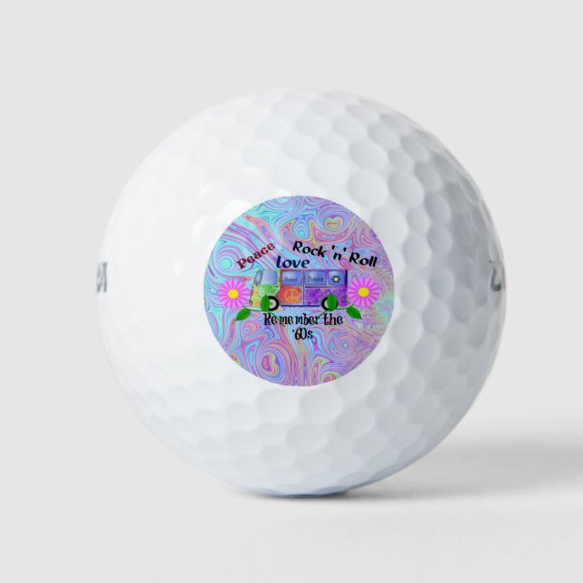 Pelotas De Golf Recuerden los años 60, diseño psicodélico, (Anverso)