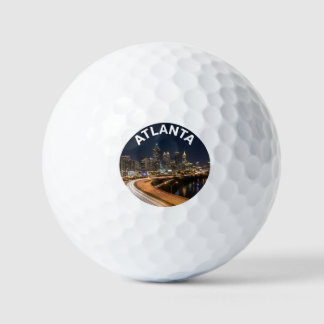 Pelotas De Golf Recuerdo de la silueta de Atlanta Georgia, luces d