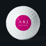 Pelotas De Golf Recuerdos bodas Fuschia Titleist Pro VI<br><div class="desc">Recuerdos bodas Titleist Pro VI Golf ball. Monograma y fecha. Texto blanco. Elegante. Fucsia.</div>