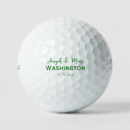 Pelotas De Golf Recuerdos personalizados de boda esmeralda Nombre