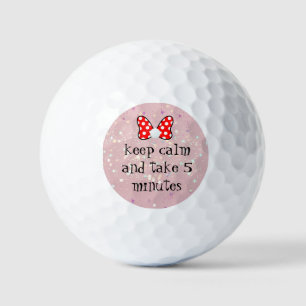 Pelotas De Golf Red polka dots vibrant Ribbon