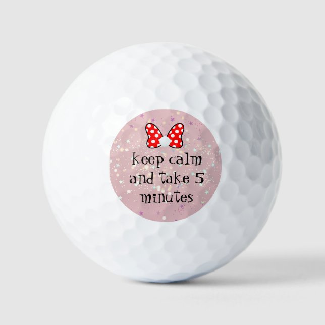 Pelotas De Golf Red polka dots vibrant Ribbon (Anverso)