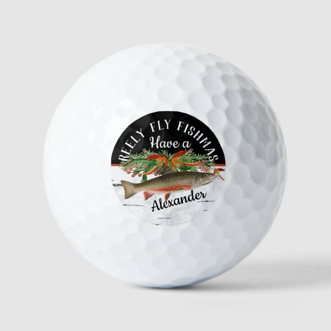 Pelotas De Golf Reely Fly Fishmas Fishing Navidades (Anverso)