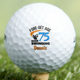 Pelotas De Golf Regalo 75º para Abuelo Divertido Azul Personalizad