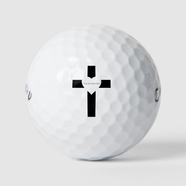 Pelotas De Golf Regalo de ánimo devocional 'Vivo para servir a Dio (Anverso)
