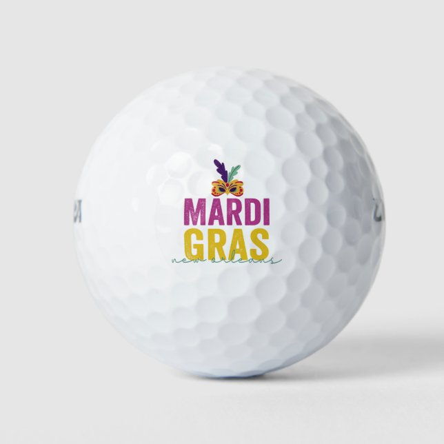 Pelotas De Golf Regalo de Carnaval Mardi Gras New Orleans 2024 (Anverso)