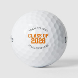 Pelotas De Golf Regalo de clase naranja Classic Varsity Graduate