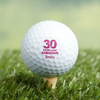 Pelotas De Golf Regalo de cumpleaños 30 para amiga Rosa 30 y fabul