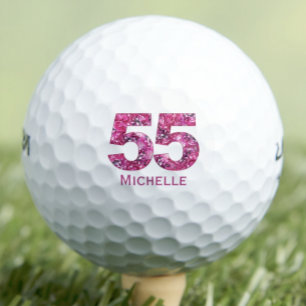 Pelotas De Golf Regalo de cumpleaños 55 para novia - Floral 55
