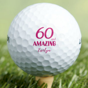 Pelotas De Golf Regalo de cumpleaños 60 para abuela Increíble rosa